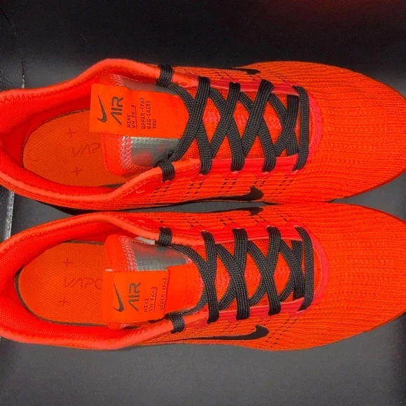 Size 7Y - Nike Air VaporMax Flyknit 3 Flash Crimson Black (GS), Clean, No Box - Picture 6 of 10